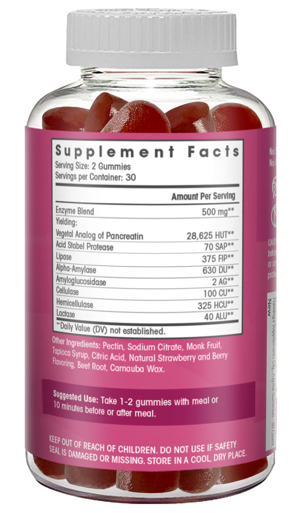 Digestive Enzyme Gummies Supplement Facts