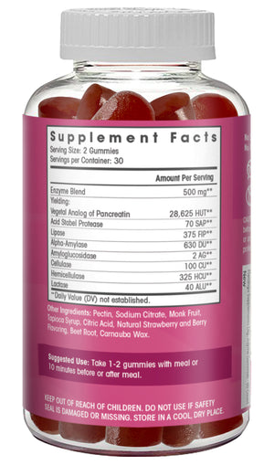 Digestive Enzyme Gummies Supplement Facts