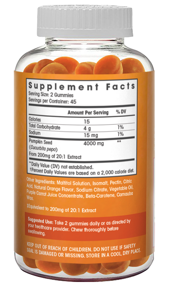 Sugar Free Pumpkin Seed Oil Gummy - 90 Count