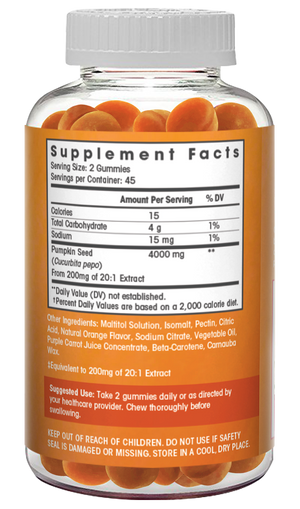 Sugar Free Pumpkin Seed Oil Gummy - 90 Count